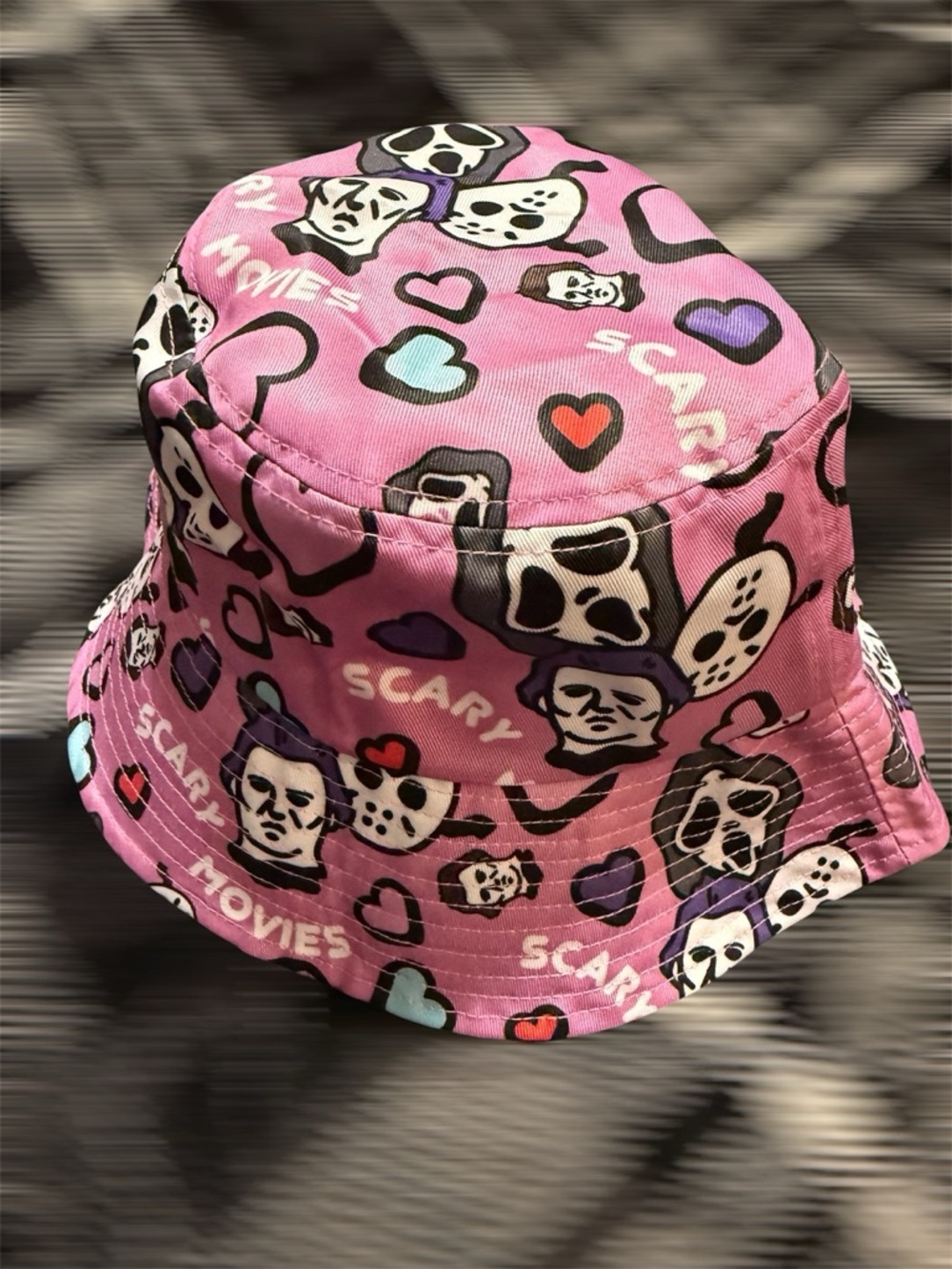 Pink Horror Character Bucket Hat